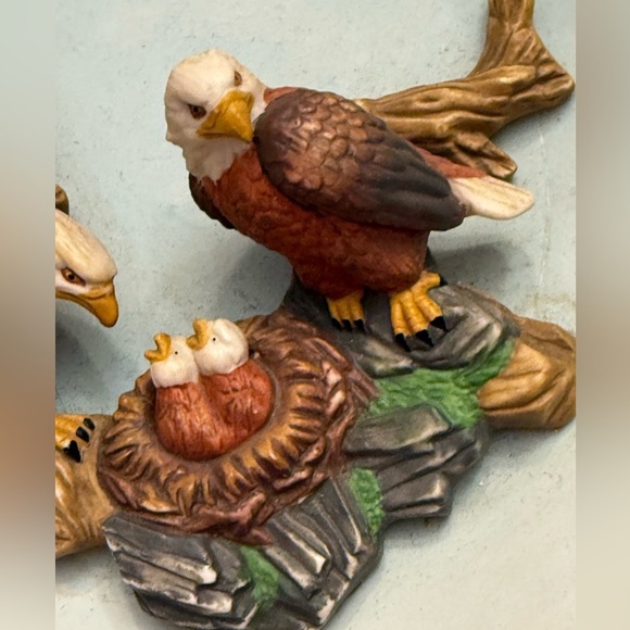 VINTAGE WORLD BAZZARS Decorative Plate with Eagles and Nest 9.75” - Picture 4 of 9
